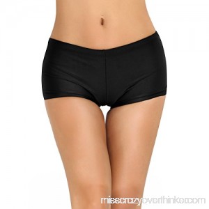 YiZYiF Women's Solid Color Tankinis Bikinis Boyleg Swim Bottoms Broad Swim Suit Boyshorts Black B071W6L8XL